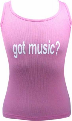 Music Pembe Kolsuz T-shirt - Thumbnail