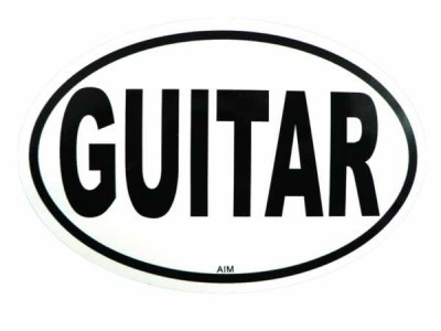 Gitar Oval Stiker - Thumbnail