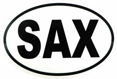 Saxsafon Oval Stiker - Thumbnail