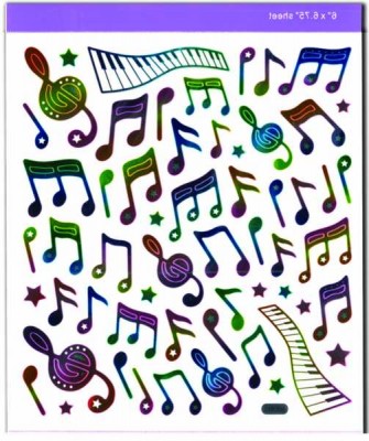 Gökkuşağı Notalar Stiker - AİM GİFTS