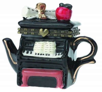 Porselen Mücevher Kutusu - Piyano Çaydanlık - Thumbnail