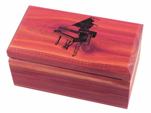 Kuyruklu Piyanolu Gülağacı Ahşap Kutu