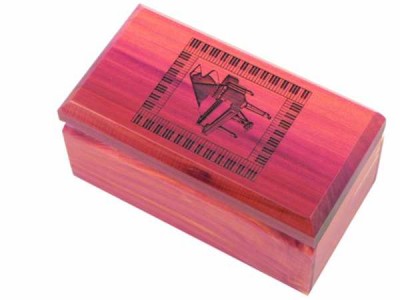 Tuşeli Kuyruklu Piyanolu Gülağacı Ahşap Kutu - AİM GİFTS