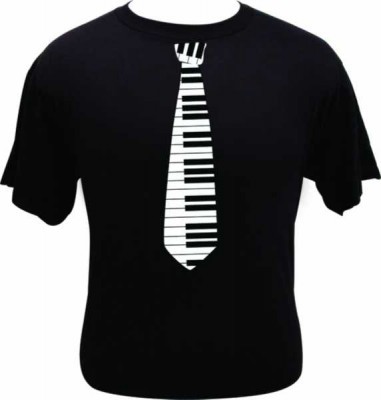 Tuşeli Kravat Desenli T-shirt - Medium - Thumbnail