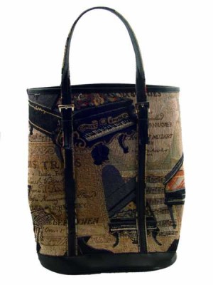 Piano Desenli Goblen Dizayn El çantası - AİM GİFTS