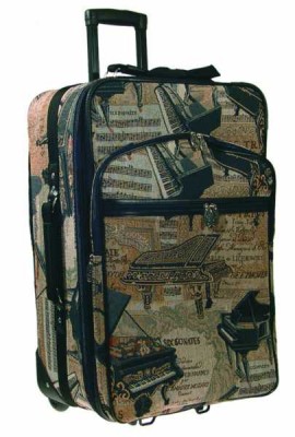 Piano Desenli Goblen Dizayn Çekmeli Valiz - AİM GİFTS