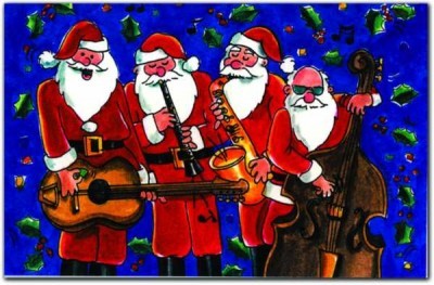 Rockin Santas Yılbaşı Kutlama Kartı - Thumbnail