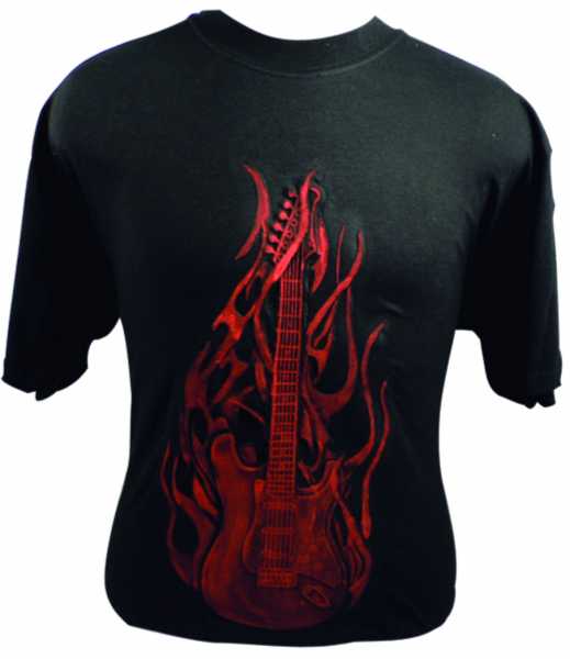 Gitar Alevli Kırmızı Sweatshirt - 1