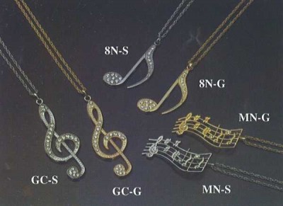 Kristal Taşlı 8'lik Notalı Kolye - G&G