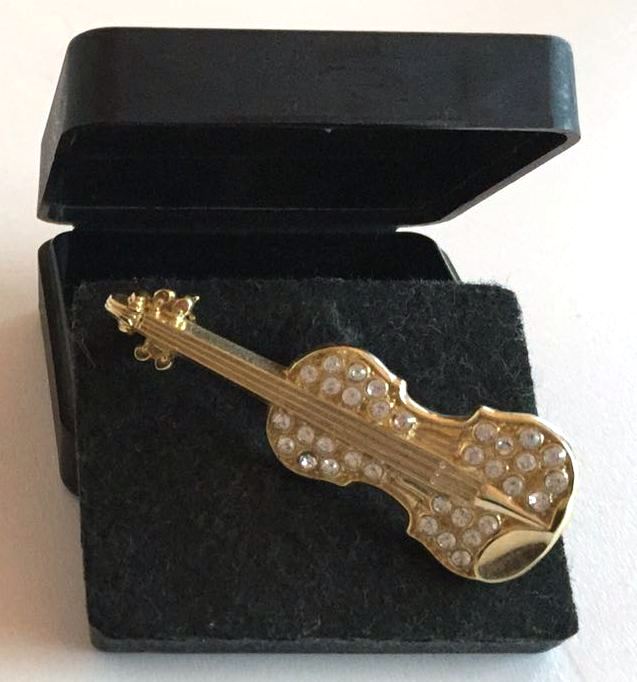 Altın Kaplama Keman Broş - G&G