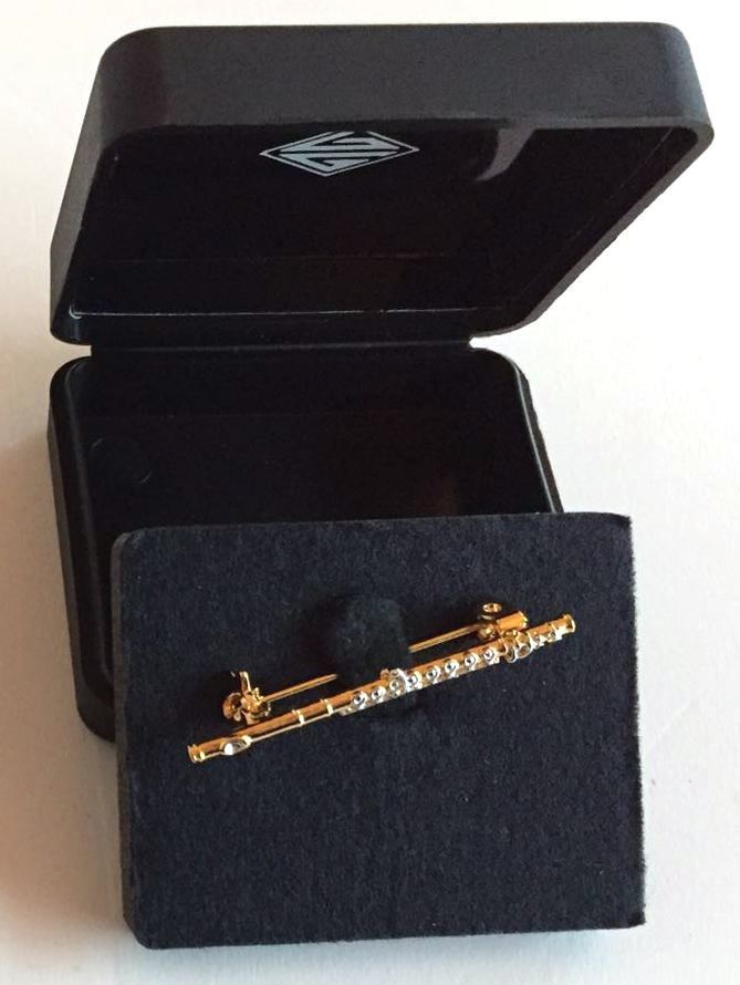 Altın ve Gümüş Kaplama Flüt Broş - G&G