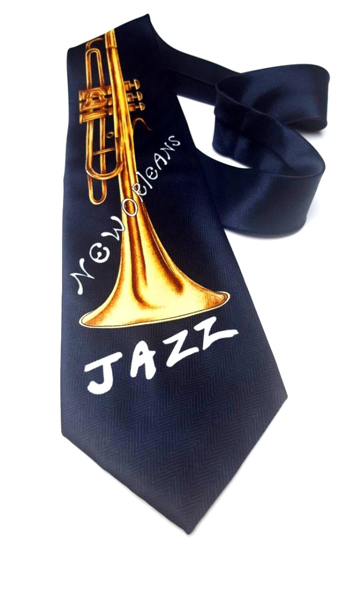 Jazz Temalı Polyester Kravat - Thumbnail