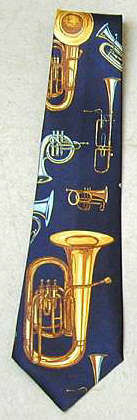 Enstrümanlı Polyester Lacivert Kravat - Musikboutique