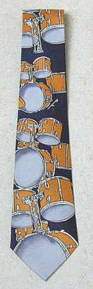Davul Temalı Polyester Kravat - Musikboutique