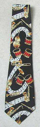 Davul Set Temalı Polyester Kravat - Musikboutique