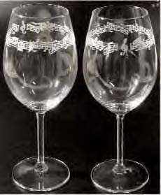 Notalı Cam Şarap Bardağı (2li) - Thumbnail