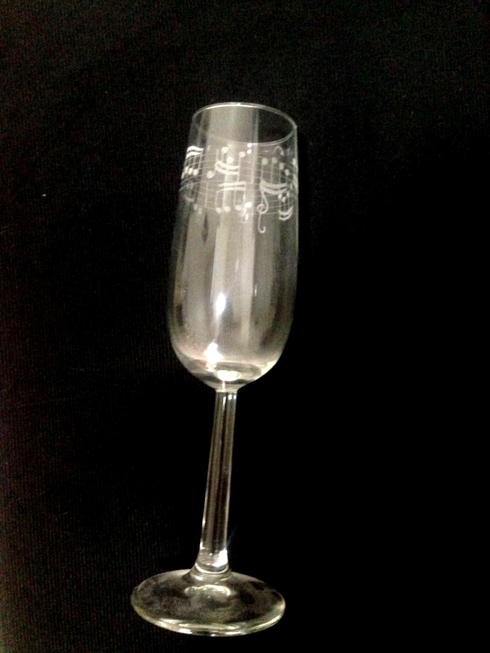 Notalı El Yapımı Şampanya Bardağı