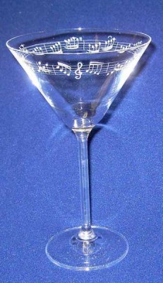 Notalı El Yapımı Kokteyl Bardağı - Thumbnail