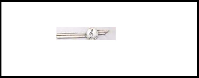 Seramik Sol Anahtarlı Kravat İğnesi - Musikboutique