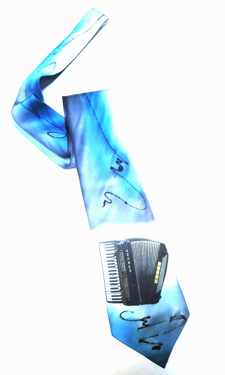 El Yapımı İpek Kravat - Akordiyon Desenli - Musikboutique