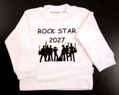 Rosk Star Bebek T-shirt - Beyaz - Thumbnail