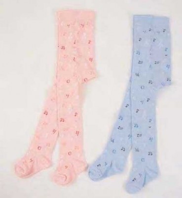 Notalı Mavi Bebek Külotlu Çorap - Thumbnail