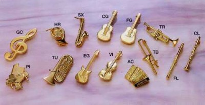 Altın Kaplama F Gitar Broş - 1