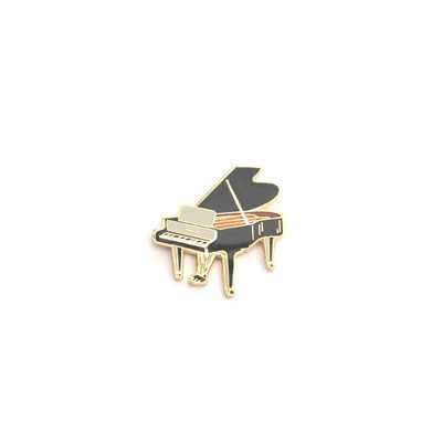 Siyah Piyano Yaka İğnesi - Thumbnail