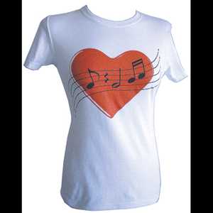 Kalp - Müzik Temalı T-shirt - Music Gifts