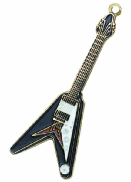 Flying V Gitar Anahtarlık (Siyah)