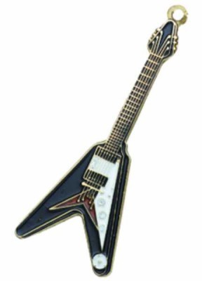 Flying V Gitar Anahtarlık (Siyah) - Thumbnail