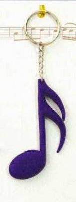 16 lık Notalı Plastik Anahtarlık Mor - Fzsonata