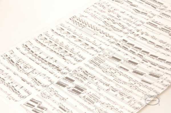 Beethoven Notalı Kap Kağıdı - Siyah