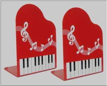 Kuyruklu Piyano Şeklinde Kitap Desteği Kırmızı - Thumbnail