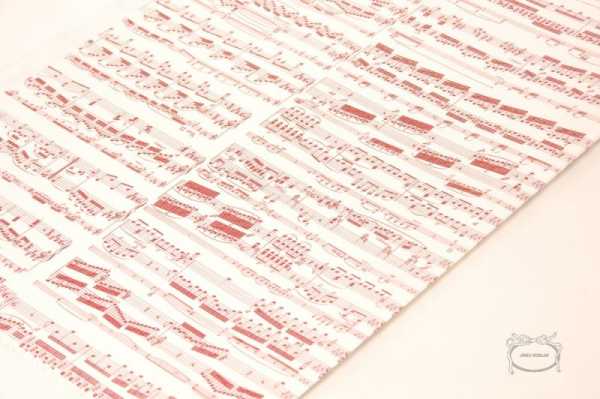 Beethoven Notalı Kap Kağıdı - Bordo