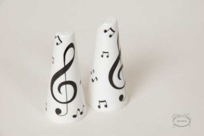 Sol Anahtarlı Notalı Tuzluk Biberlik Set - Anka Verlag