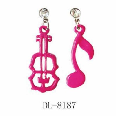 Notalı ve Kemanlı Fuşya Küpe - Fzsonata