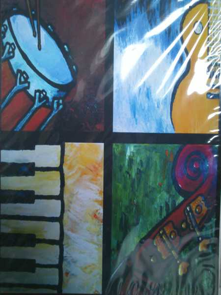 4 Bölmeli Enstrümanlı Poster - 1