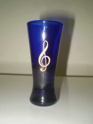 Sol Anahtarlı Mavi Cam Likör Bardağı - AİM GİFTS