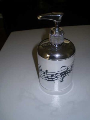 Notalı Gri Sıvı Sabunluk - Musikboutique