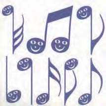 8 li Mavi Gülen Notalar Sticker - Musikboutique