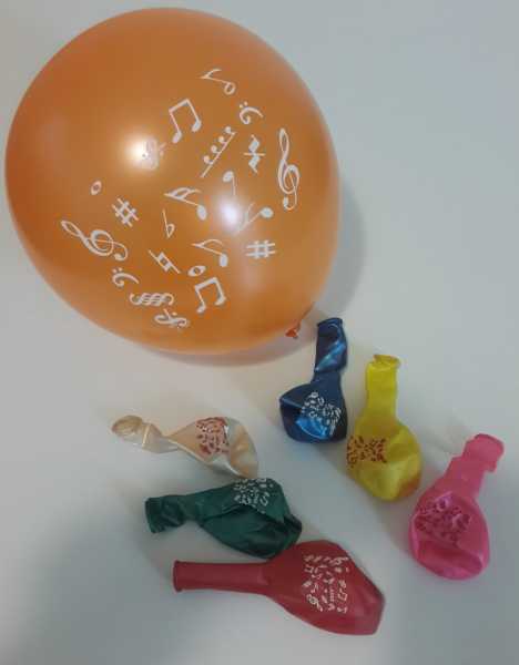 Notalı Renkli Balon - Sarı - 1