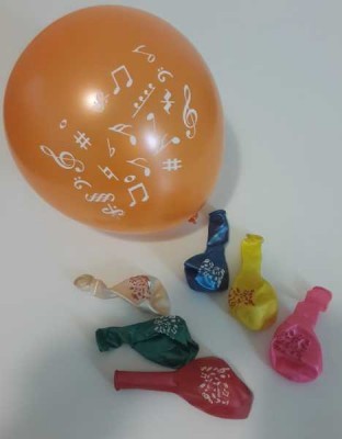 Notalı Renkli Balon - Sarı - 5