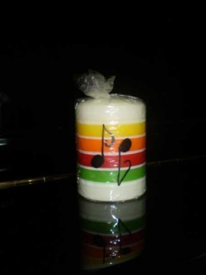 Renkli Notalı Silindir Mum - 6