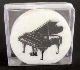 Kuyruklu Piyano Daire Şeklinde Şeffaf Kutulu Mum - Thumbnail