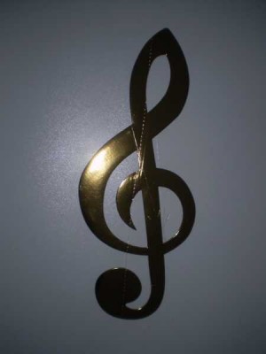 Altın Rengi Sol Anahtarı Dekor Süs - Musikboutique