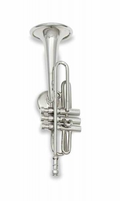 Magnet Çalgı Minyatür Trompet Gümüş - Thumbnail