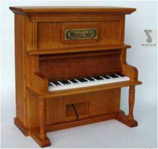 Duvar Piyanosu Şeklinde Ahşap Müzik Kutusu - FZSONATA