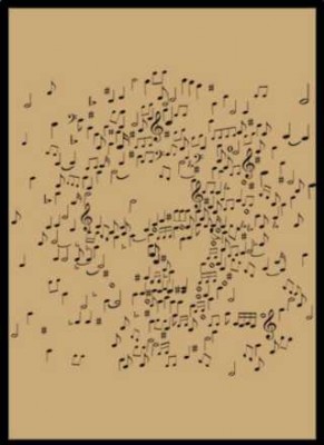 Notalardan Yapılmış Beethoven Posteri - Thumbnail