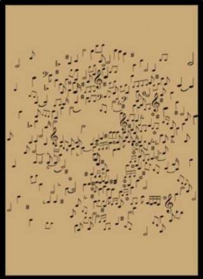 Notalardan Yapılmış Beethoven Posteri